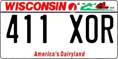 WI license plate 411XOR