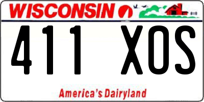 WI license plate 411XOS