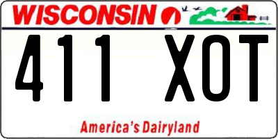WI license plate 411XOT