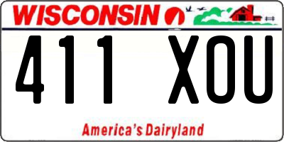 WI license plate 411XOU