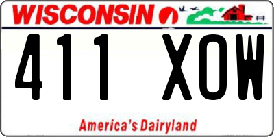 WI license plate 411XOW