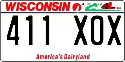 WI license plate 411XOX