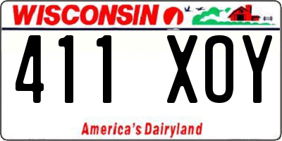 WI license plate 411XOY