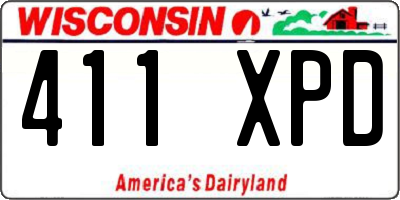 WI license plate 411XPD