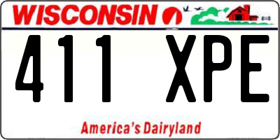 WI license plate 411XPE
