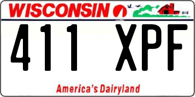 WI license plate 411XPF
