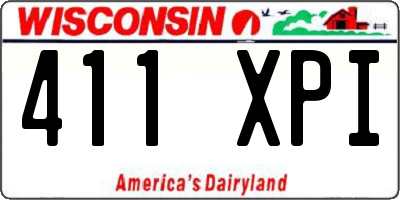 WI license plate 411XPI