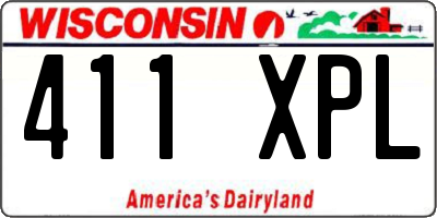 WI license plate 411XPL
