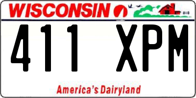 WI license plate 411XPM