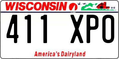 WI license plate 411XPO