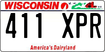 WI license plate 411XPR