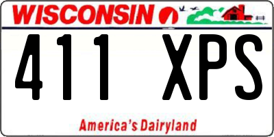 WI license plate 411XPS