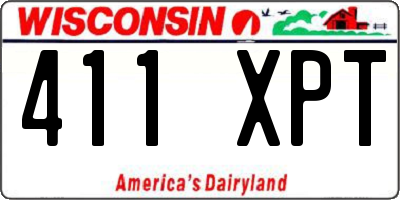 WI license plate 411XPT