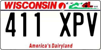 WI license plate 411XPV