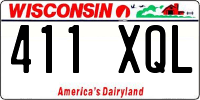 WI license plate 411XQL