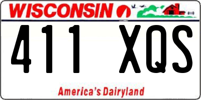 WI license plate 411XQS