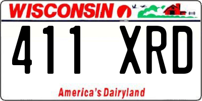 WI license plate 411XRD