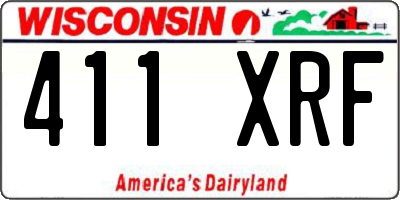 WI license plate 411XRF