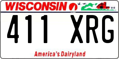 WI license plate 411XRG
