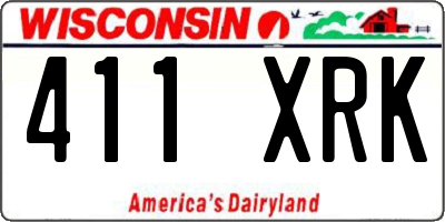 WI license plate 411XRK