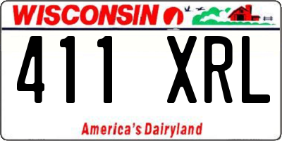 WI license plate 411XRL