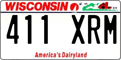WI license plate 411XRM