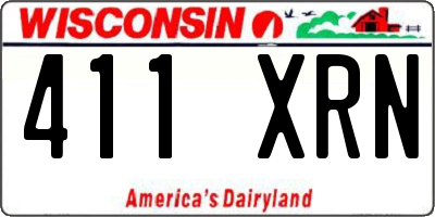 WI license plate 411XRN