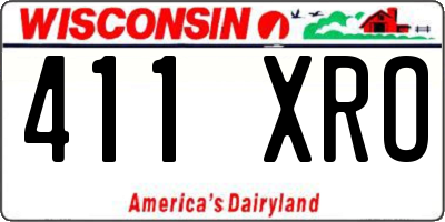 WI license plate 411XRO