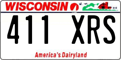WI license plate 411XRS