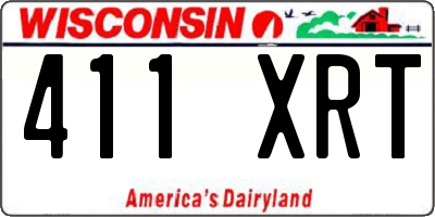 WI license plate 411XRT