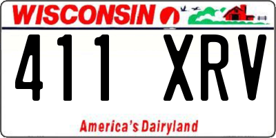 WI license plate 411XRV