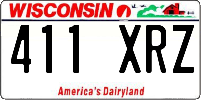 WI license plate 411XRZ