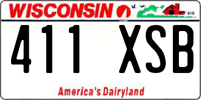 WI license plate 411XSB