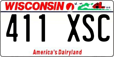 WI license plate 411XSC
