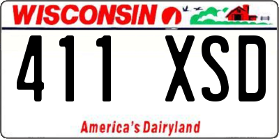 WI license plate 411XSD