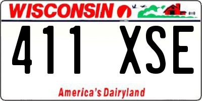 WI license plate 411XSE