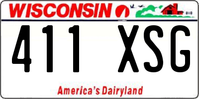 WI license plate 411XSG