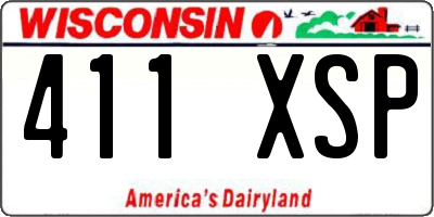 WI license plate 411XSP