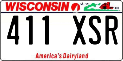 WI license plate 411XSR