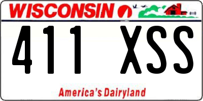 WI license plate 411XSS