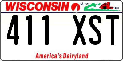 WI license plate 411XST