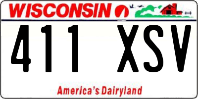 WI license plate 411XSV