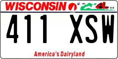 WI license plate 411XSW