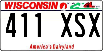 WI license plate 411XSX