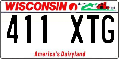 WI license plate 411XTG