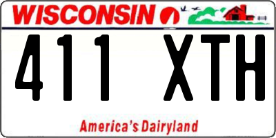 WI license plate 411XTH