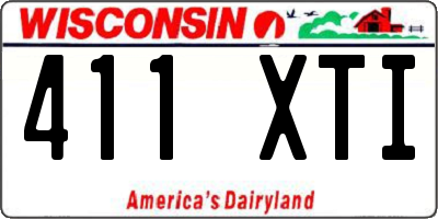 WI license plate 411XTI