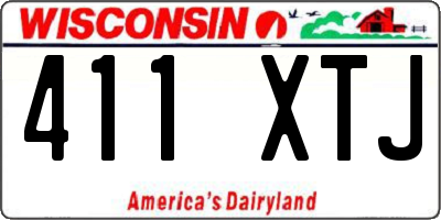 WI license plate 411XTJ
