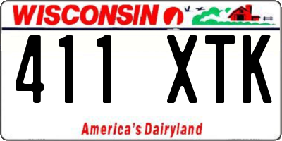 WI license plate 411XTK
