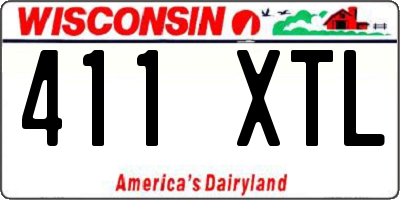 WI license plate 411XTL